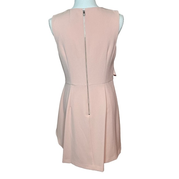 Vince Camuto Blush Pink Sleeveless Sheath Dress with Asymmetrical Ruffle Sz 10 - Picture 4 of 9